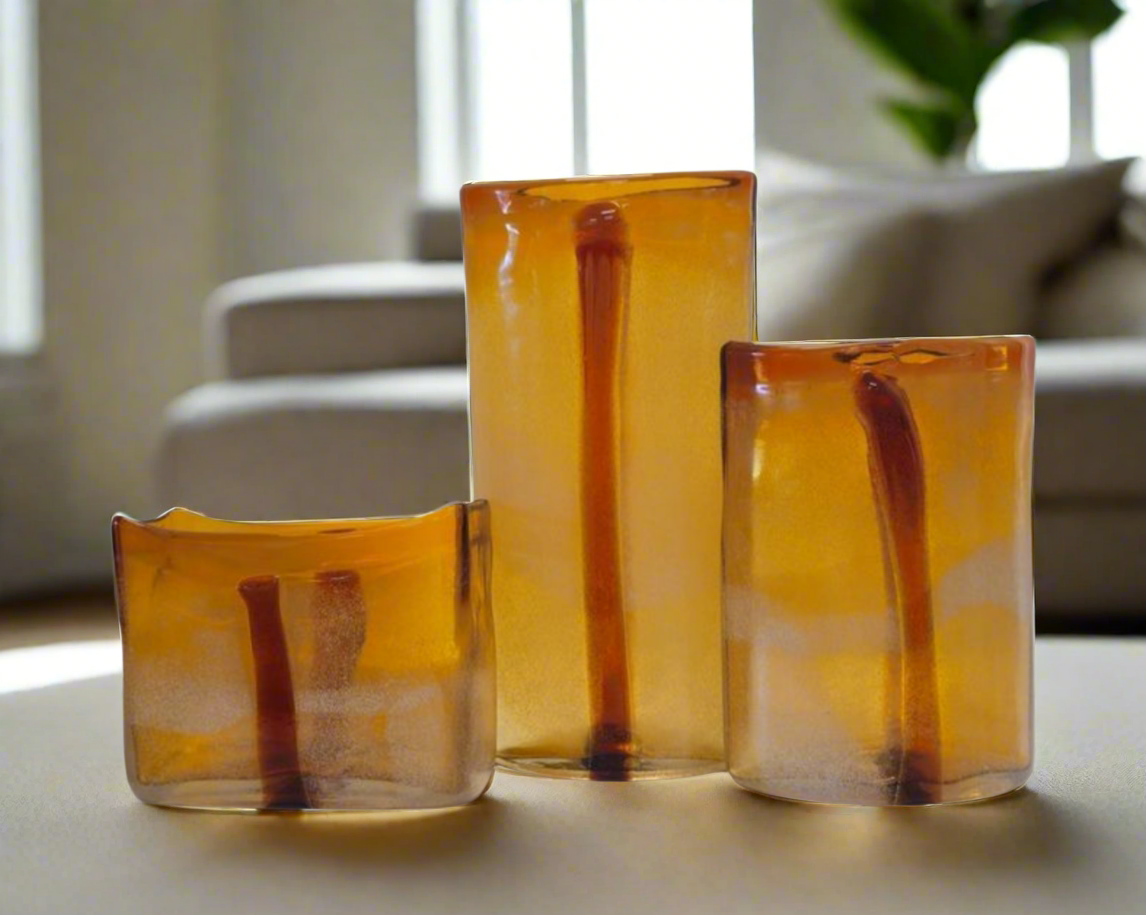 Modern Flower Glass Vase Handmade