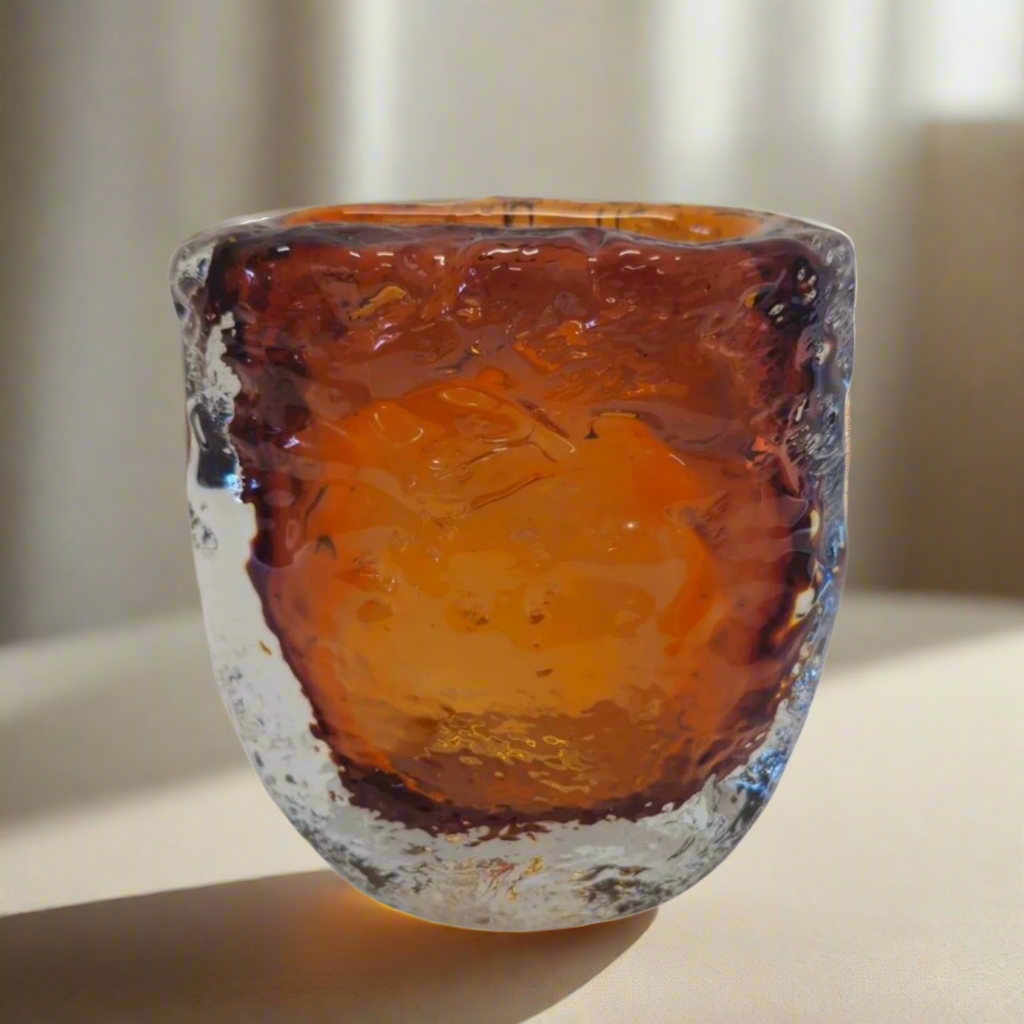 Modern Flower Glass Vase Handmade very heavy material