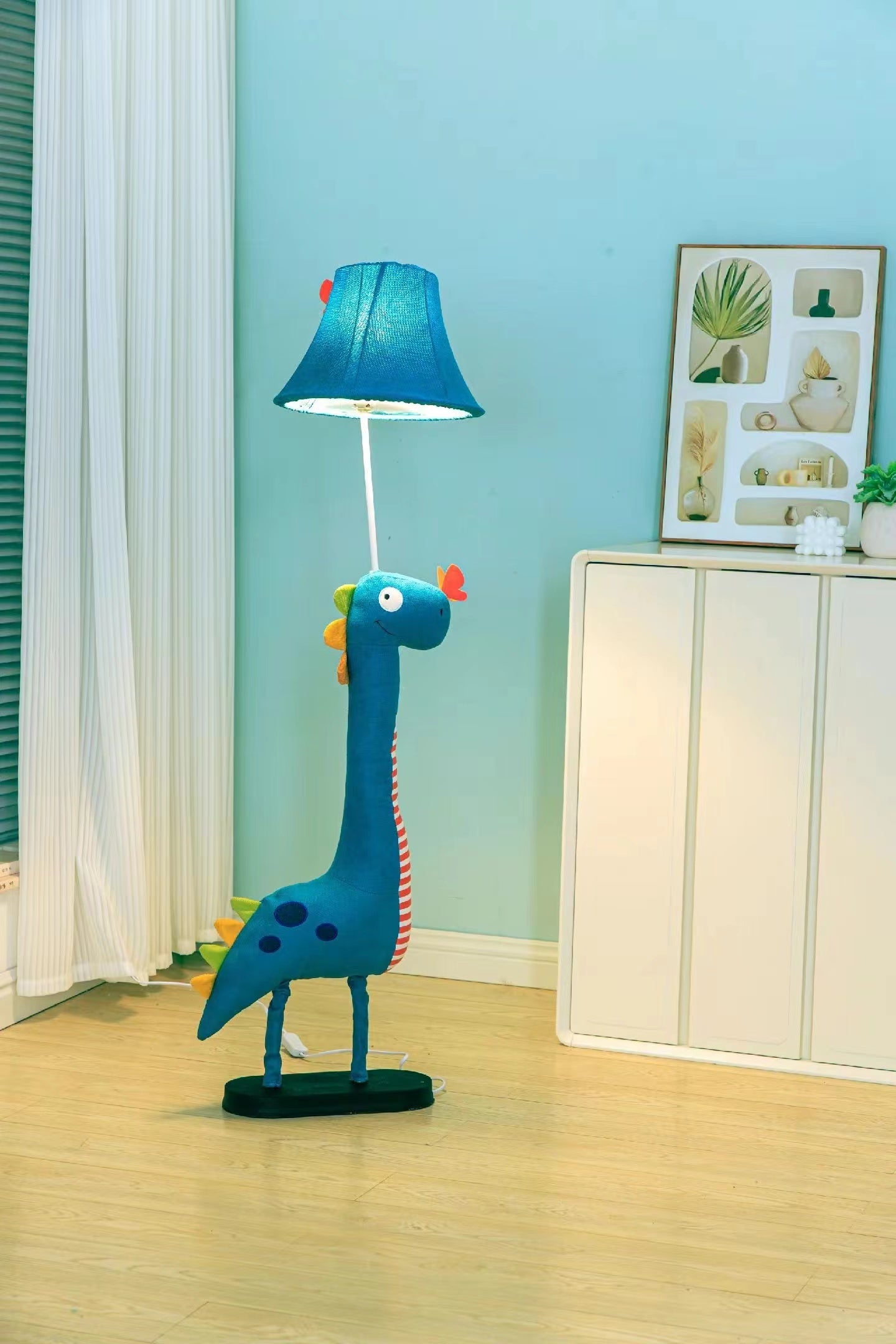 Enchanting Character LED Floor Lamp - Brother Blue Dino