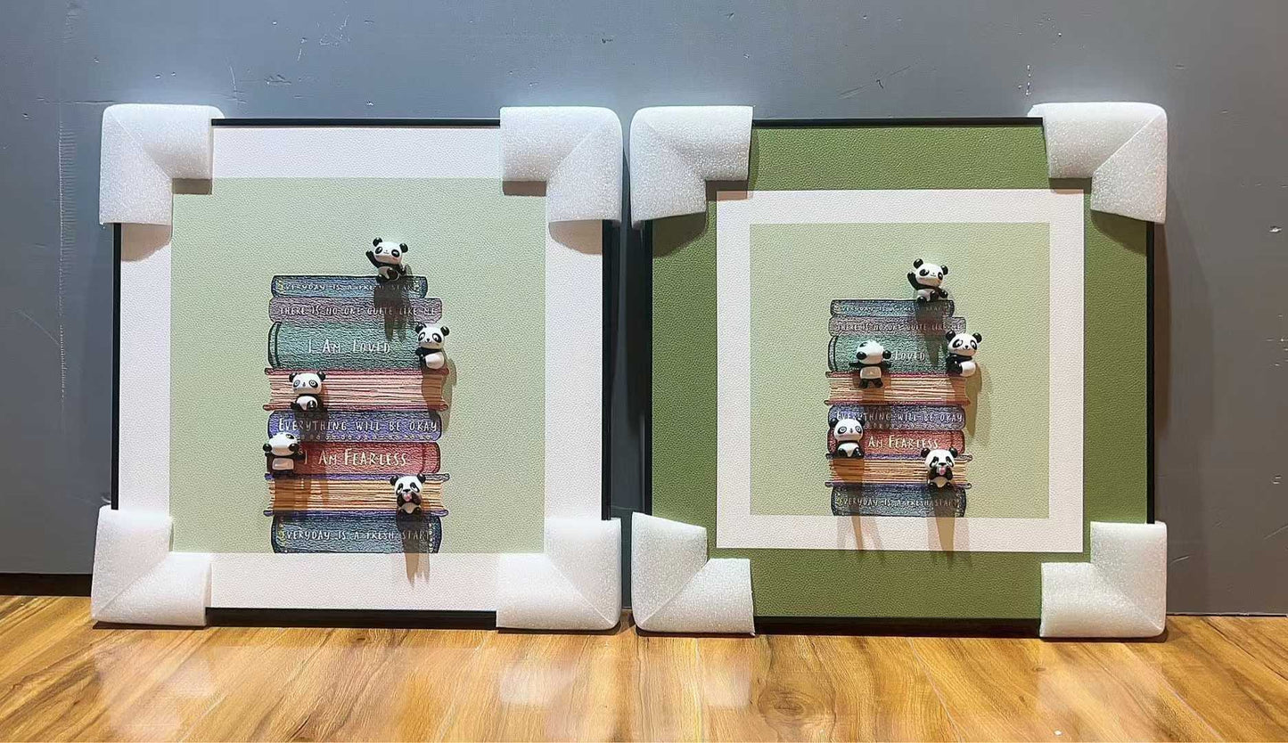 Motivating cute Panda 3D Art Frame
