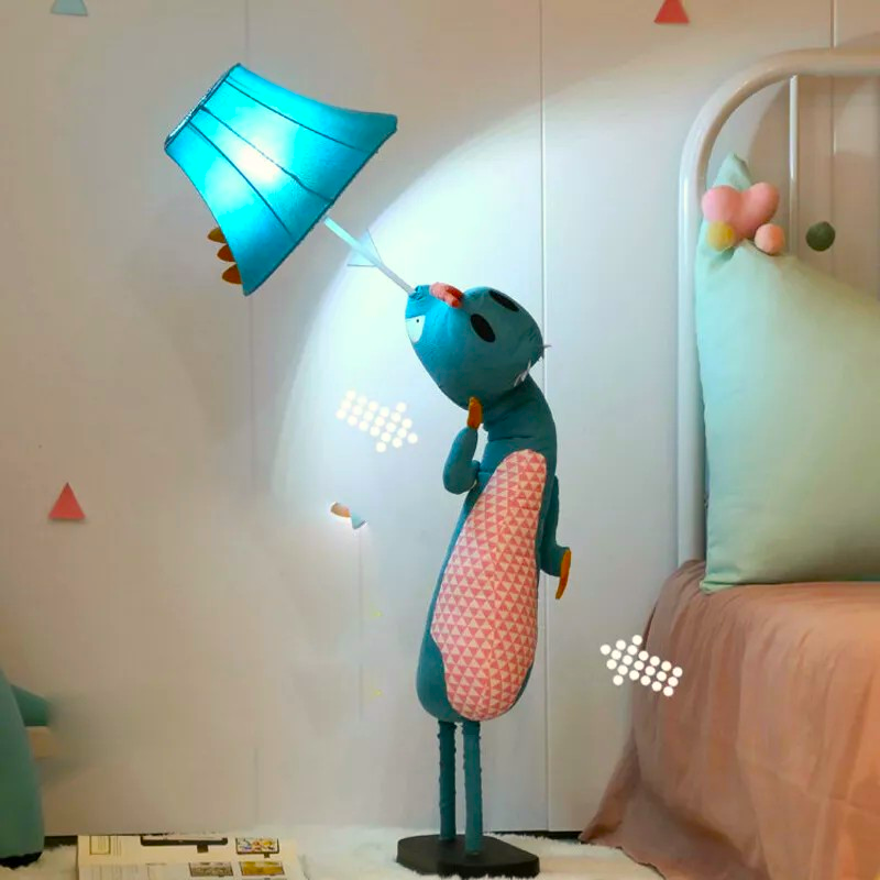Enchanting Character LED Floor Lamp - Stylish Blue Dino