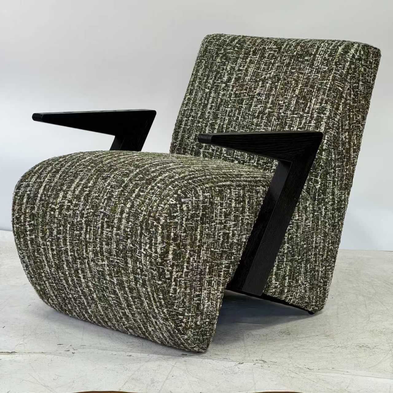 Contemporary Lounge Chair with Sleek Wooden Arms with Different Colors