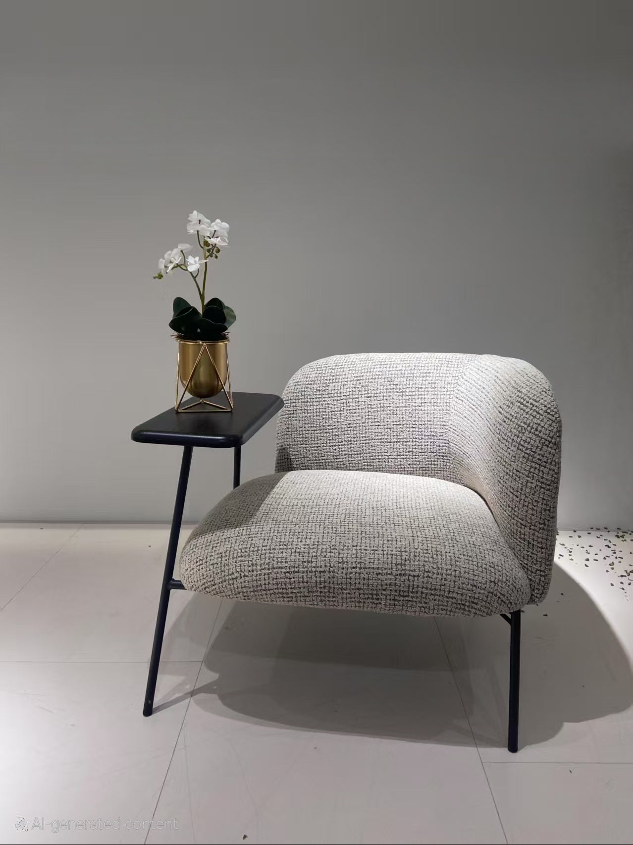 Modern Accent Chair with Side Table – Upholstered Comfort with different colors