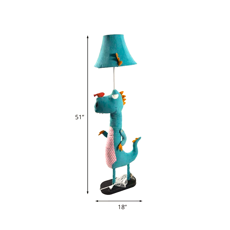 Enchanting Character LED Floor Lamp - Stylish Blue Dino
