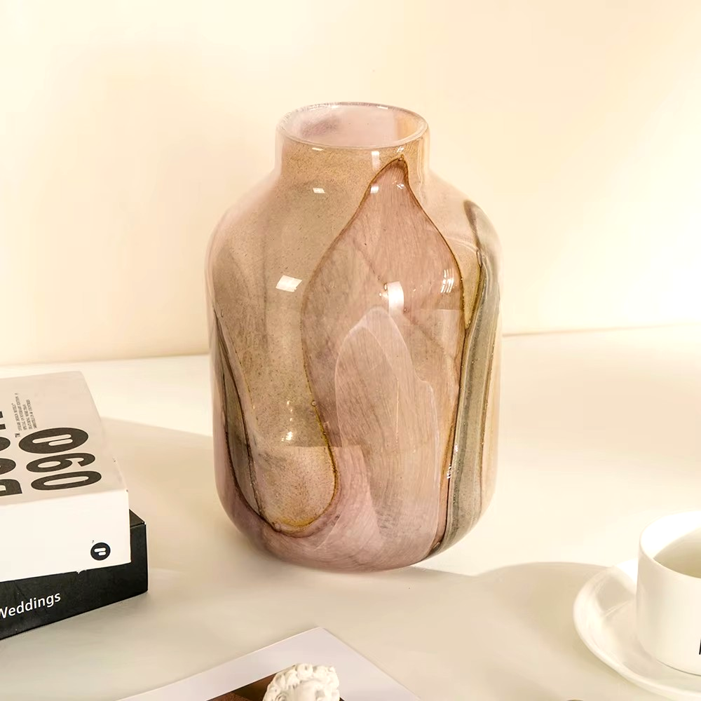 Modern Flower Glass Vase Handmade