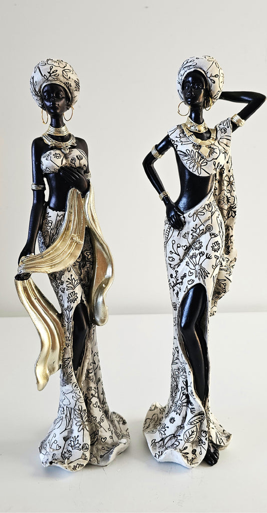 Elegant African Women Resin Statues – High-Quality Figurines