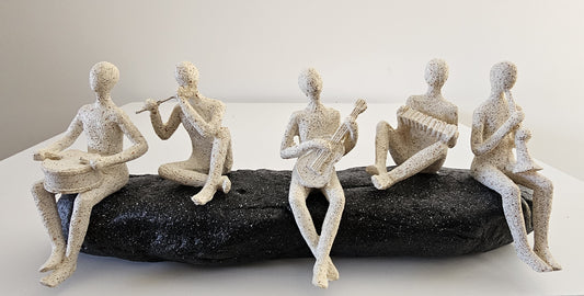 Resin Sand-Textured Musical Figurines