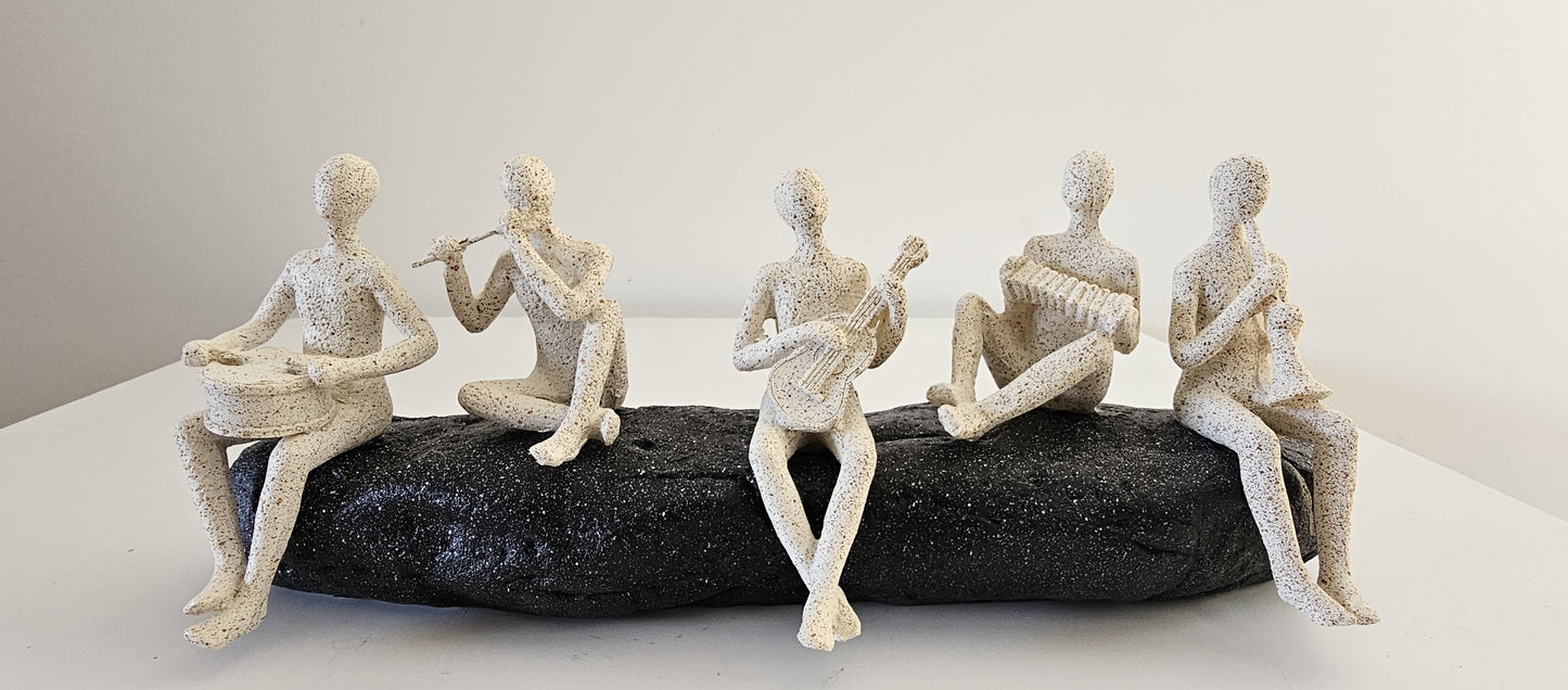 Resin Sand-Textured Musical Figurines