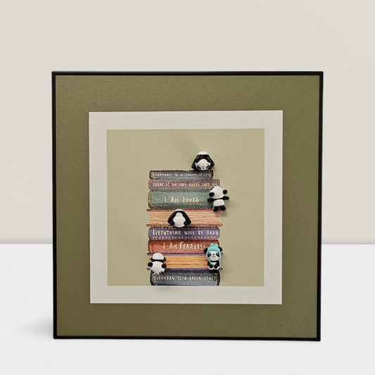 Motivating cute Panda 3D Art Frame