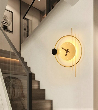 Geometric Wall clock art with LED light & Remote