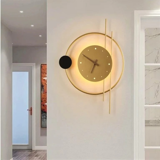 Geometric Wall clock art with LED light & Remote