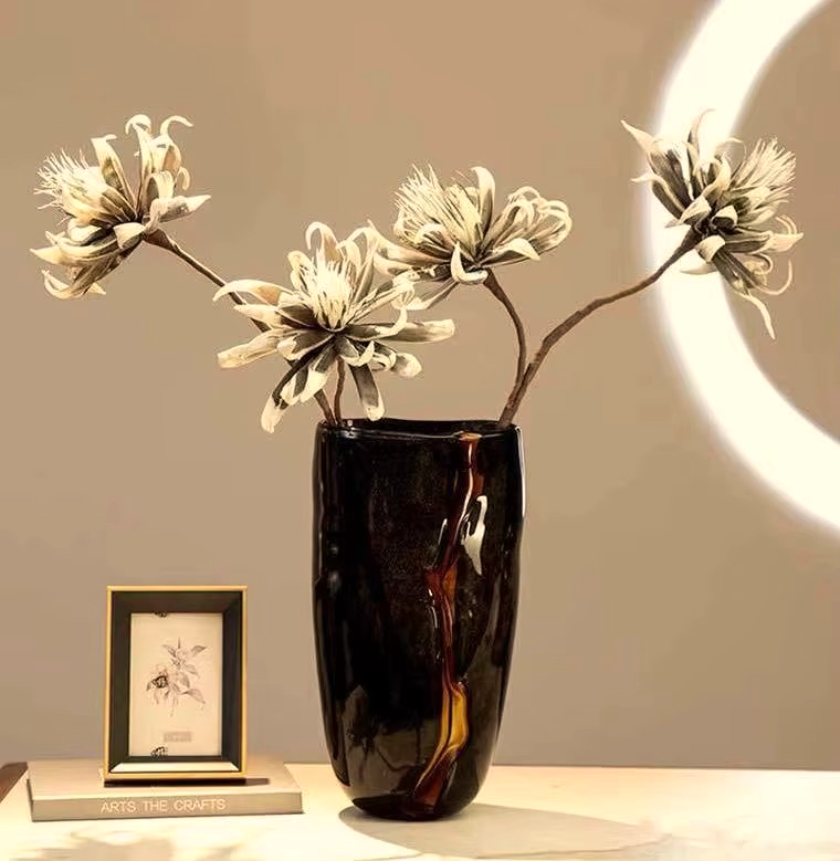 Modern Flower Glass Vase Handmade