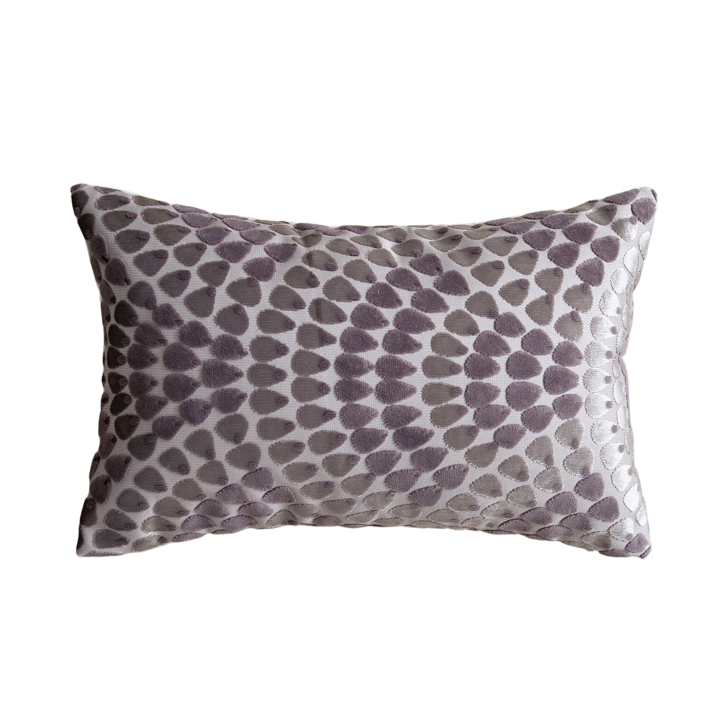 Throw Pillow with Cut Pile and Jacquard Pattern of Peacock Tail