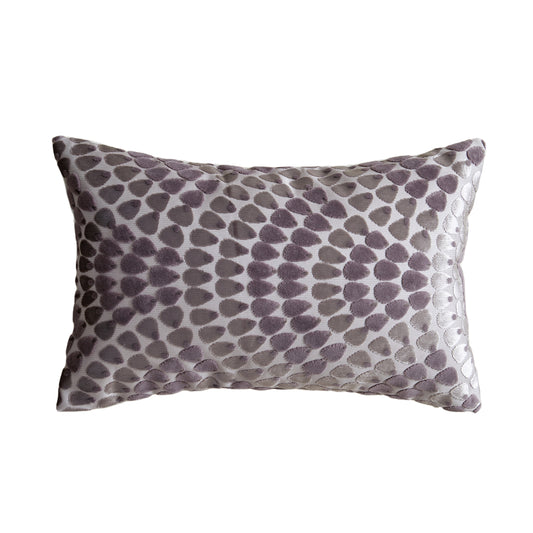 Throw Pillow with Cut Pile and Jacquard Pattern of Peacock Tail