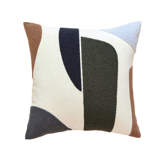 Block embroidered pillow