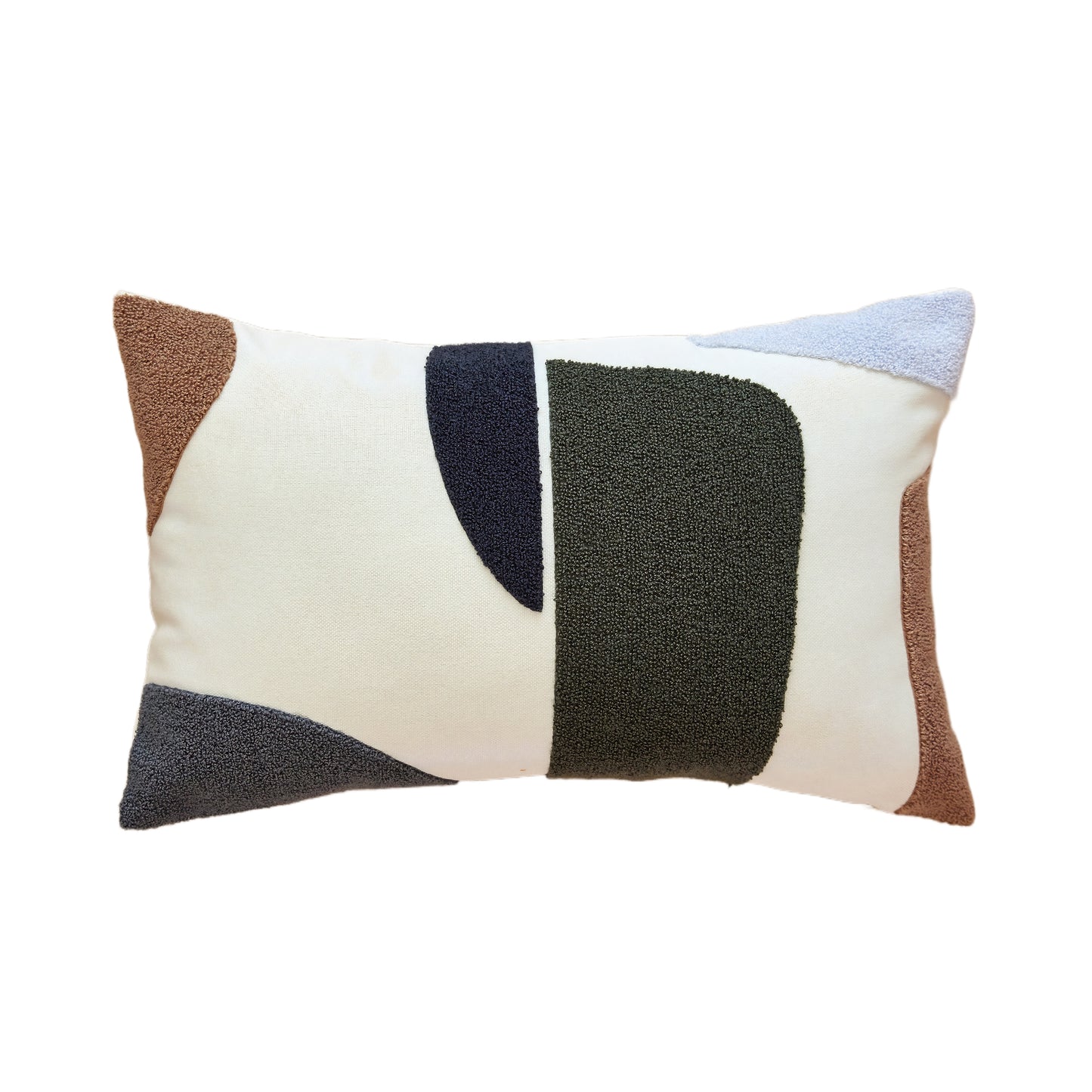 Block embroidered pillow