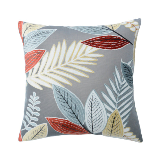 Throw Pillow with Leaf Pattern