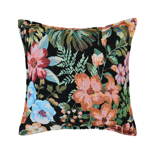 Throw Pillow with Flower Pattern