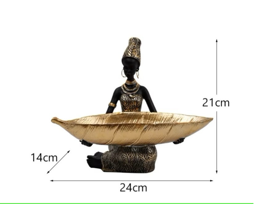 African Resin Vintage Female Sculpture