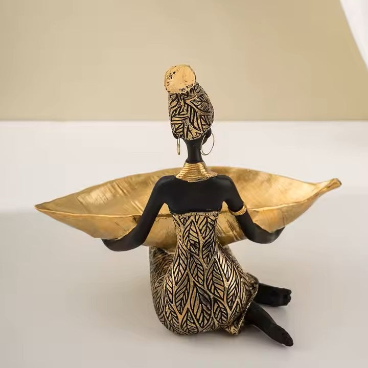 African Resin Vintage Female Sculpture