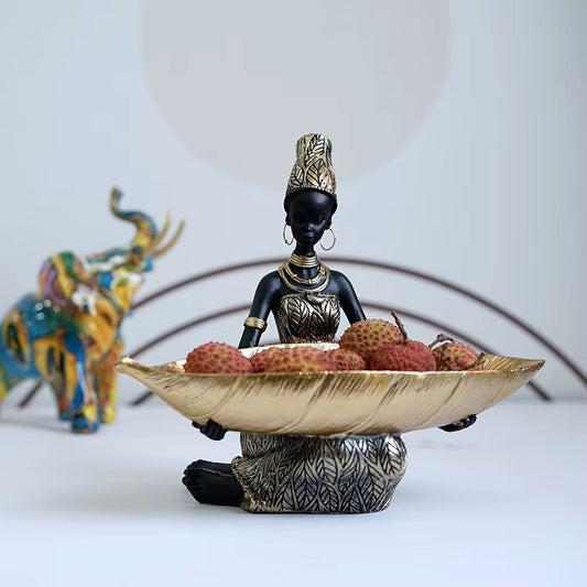 African Resin Vintage Female Sculpture