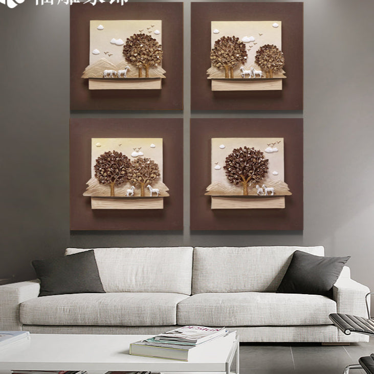 Set of 4 Frames 3D Wall Art
