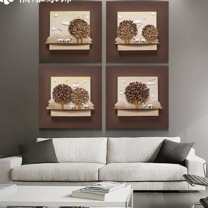 Set of 4 Frames 3D Wall Art