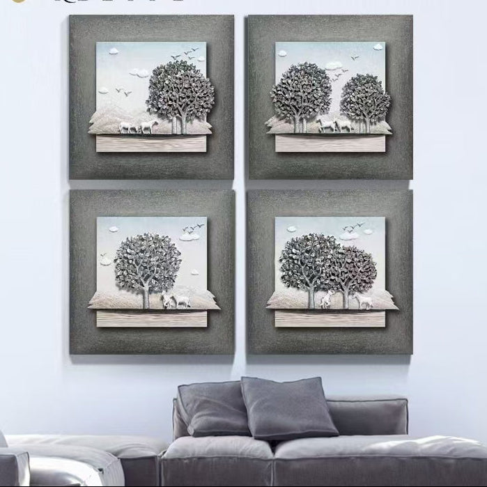 Set of 4 Frames 3D Wall Art