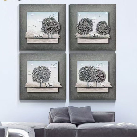 Set of 4 Frames 3D Wall Art