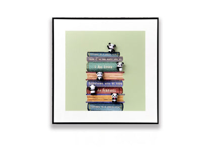 Motivating cute Panda 3D Art Frame