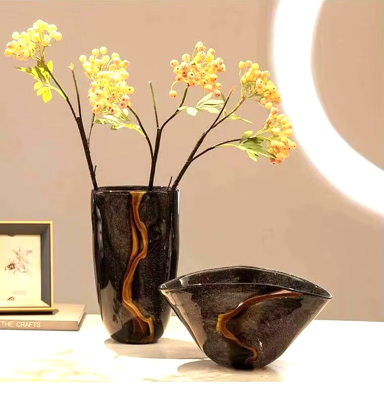 Modern Flower Glass Vase Handmade