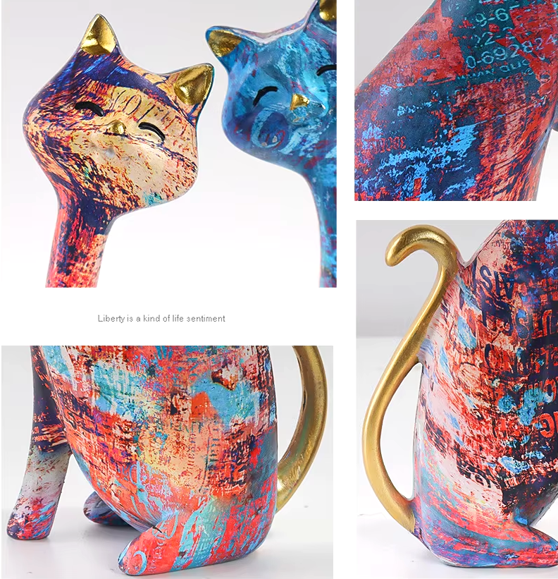 Artful Cats in Resin