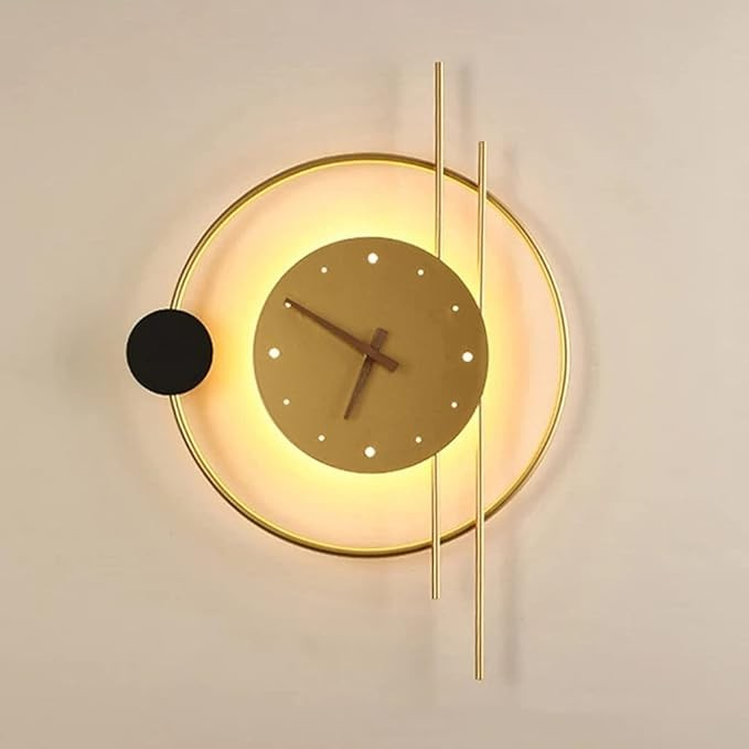 Geometric Wall clock art with LED light & Remote