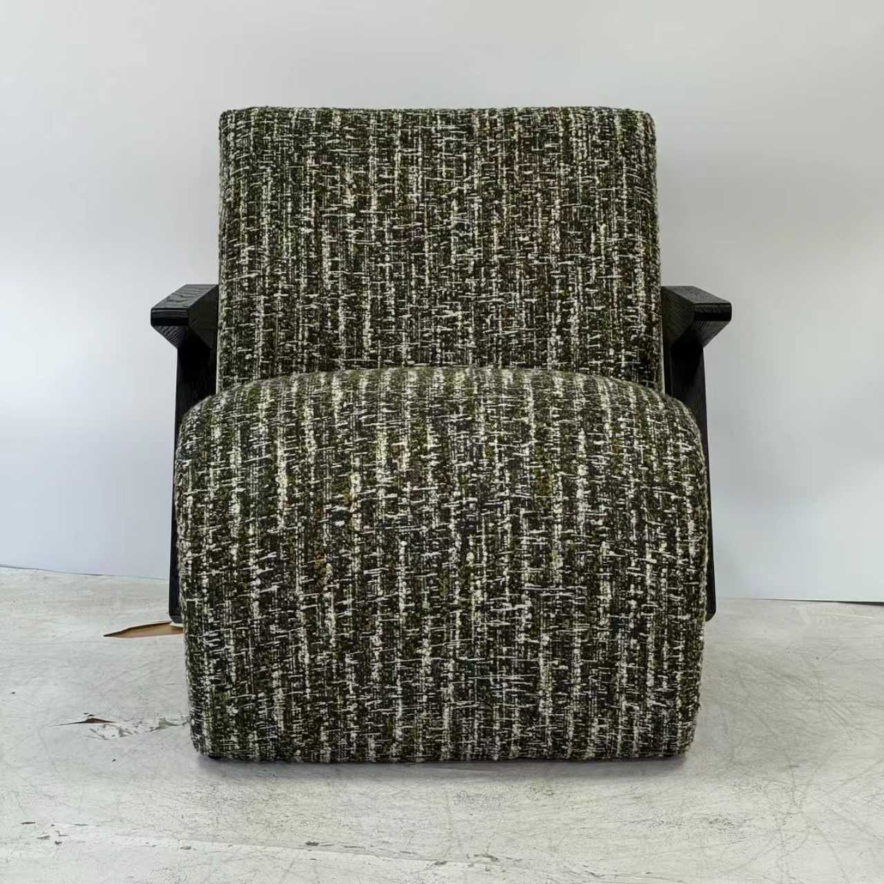 Contemporary Lounge Chair with Sleek Wooden Arms with Different Colors