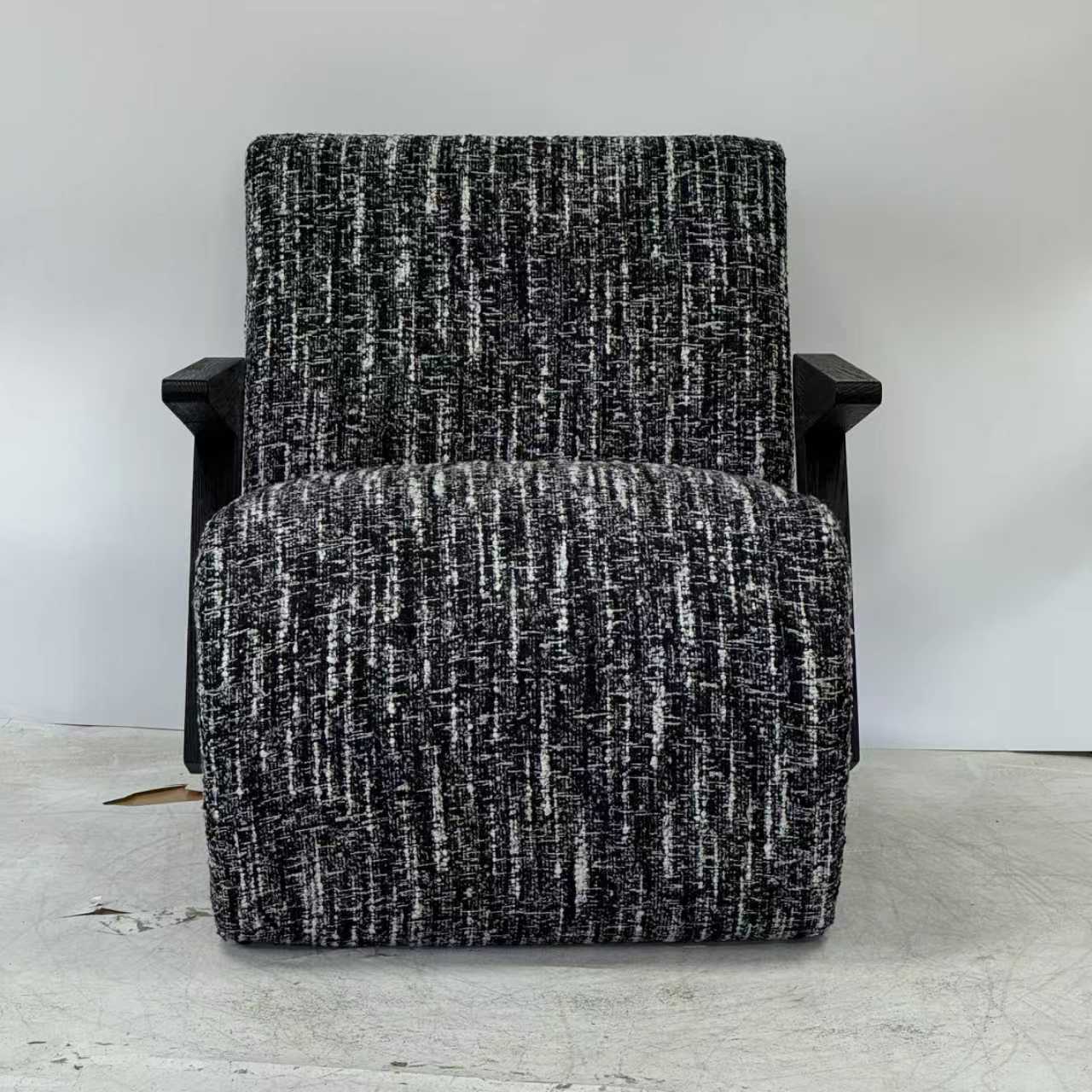 Contemporary Lounge Chair with Sleek Wooden Arms with Different Colors
