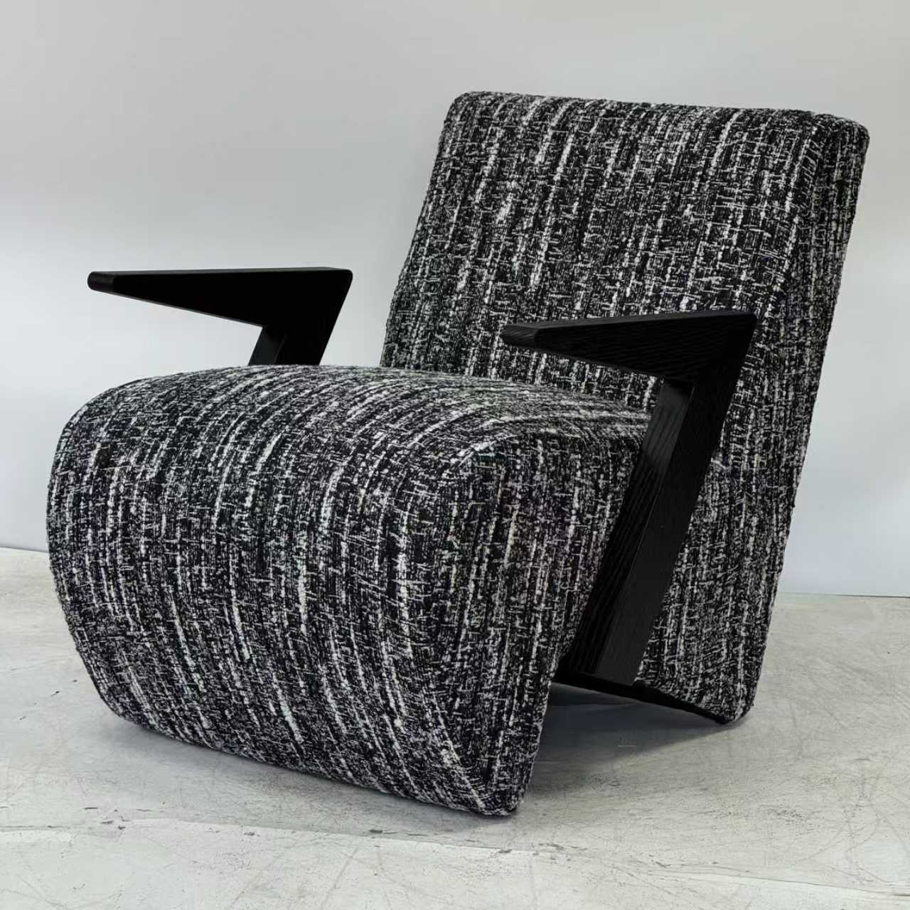 Contemporary Lounge Chair with Sleek Wooden Arms with Different Colors
