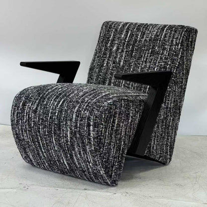 Contemporary Lounge Chair with Sleek Wooden Arms with Different Colors