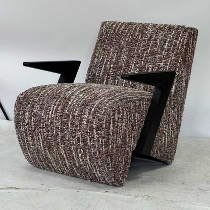 Contemporary Lounge Chair with Sleek Wooden Arms with Different Colors