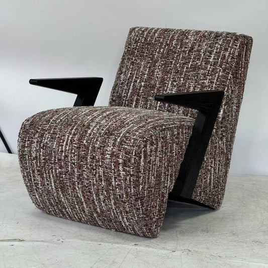 Contemporary Lounge Chair with Sleek Wooden Arms with Different Colors
