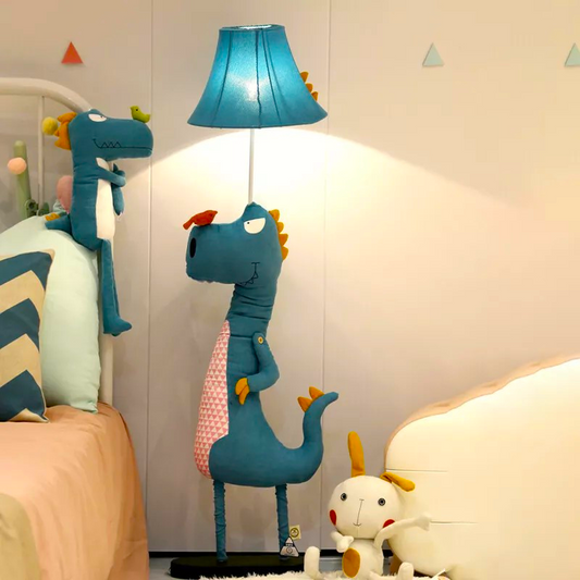 Enchanting Character LED Floor Lamp - Stylish Blue Dino