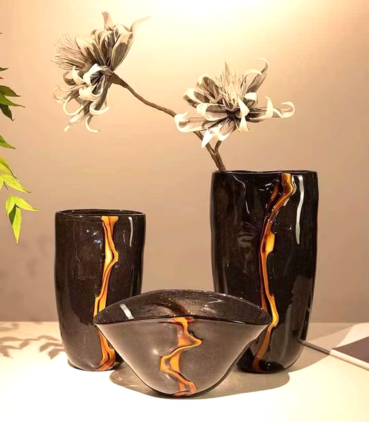 Modern Flower Glass Vase Handmade